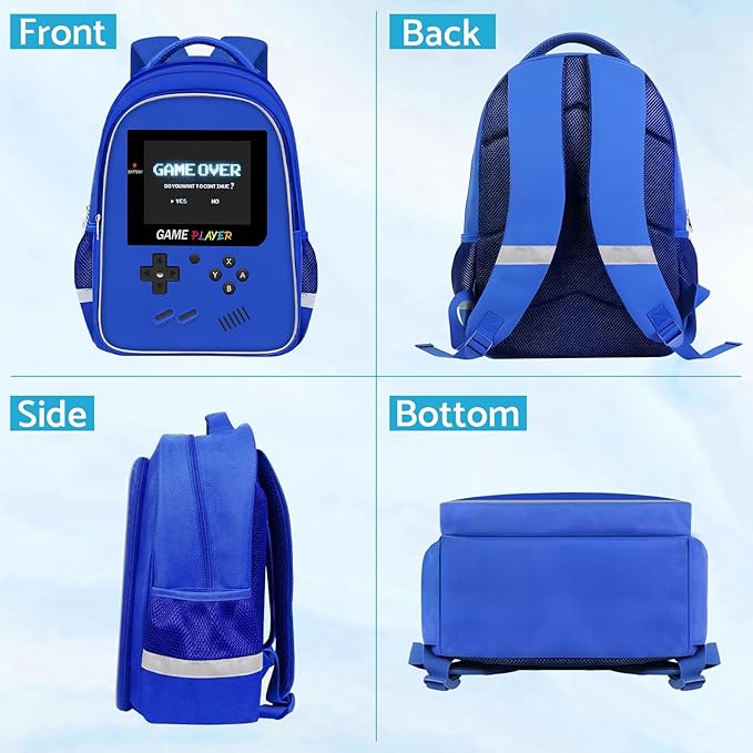 School Backpack For Boys - Gamer Boys Backpack For Kids Children Teens Elementary Middle School - Ages 6-18,17″