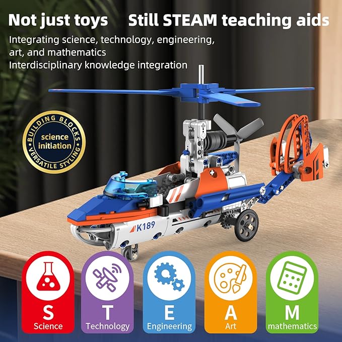 STEM Building Toys for Kids 6-14,5-in-1 Remote & App Controlled Construction Plane/Jet Aircraft/Helicopter/Space Shuttle/Wing Aircraft,325 Pcs Building Blocks Set Birthday Gift Ideas for Boys Girls