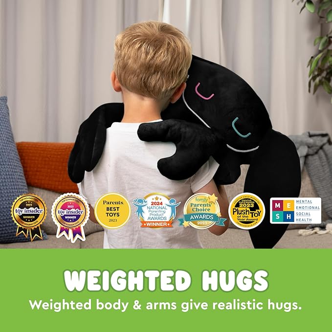 Weighted Plush Toy – Machine Washable Calming Stuffed Animal for Kids – Arms and Body are Weighted to Give a Realistic Hug – Soft Companion for Playtime, Naptime & Travel (Rizz)