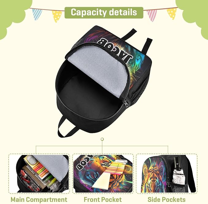 Colorful Face Dark Toddler Backpack for Boys Girls 3-6 Kindergarten Bookbag for Elementary Mini Kids Bookbag for Preschool for School