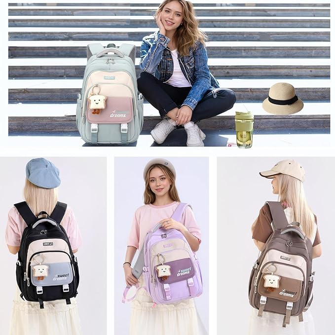 middle high school backpack for teen girls cute bookbag college student laptop backpack large capacity stylish travel daypack