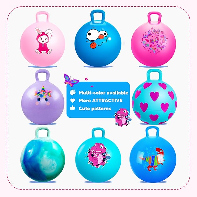 EVERICH TOY Hopper Ball, Clouds Hopping Toys for Kids, 18 Inch Bouncy Ball with Handle, Inflatable Bouncing Hoppity Hop Toys for Boys and Girls Gifts