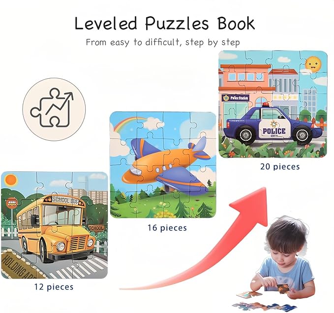 2 Pack Magnetic Puzzles Toys for Kids Age 3-5, Magnets Puzzle for Childrens, Ideal Gifts for Toddler, Educational Sensory Wooden Puzzles, Preschool Toys (2 Pack, Vehicles + Ocean)