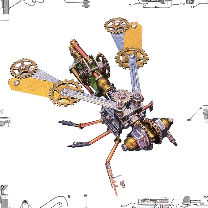 Steampunk Metal Insect Bug Mechanical Steampunk Sculpture Steampunk Mechanical Insect Clockwork 3D Steampunk Metal Puzzle Kits for Adults (Mechanical Bee B)