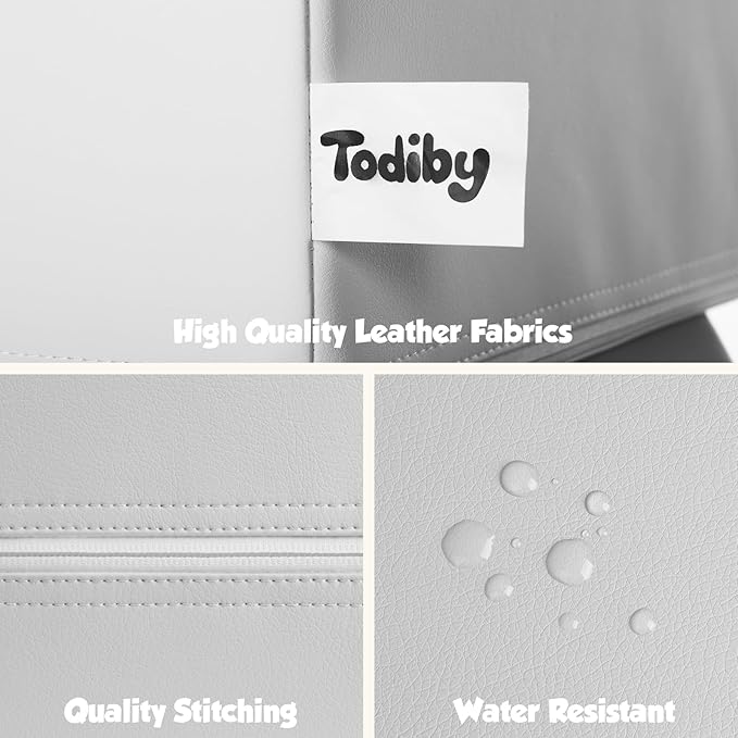 4-Piece Soft PU Leather Toddlers Climbing Toys, Baby Foam Climbing Blocks for Toddlers 3, Indoor Climb and Crawl Activity Play Set, Foam Play Gym Climbing Structures (Black and White)