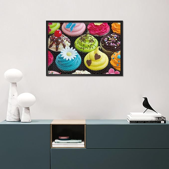 1000 Piece Puzzle for Adults - Festive Cupcake Tower Jigsaw Puzzles, Colorful Icing & Sprinkles Artwork Adult Puzzles 1000 Pieces, Premium Dessert Lover Gift - 27.5x19.7 Inches