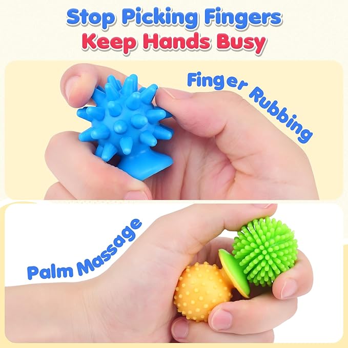 Sensory Fidget Toys Kids Adults: 16 Pack Textured Suction Toys for Autism Kids Calming - Quiet Anxiety Fidgets for Classroom Prize - Calm Down Toy for Girls Boys - Travel Toys Road Trip Essential