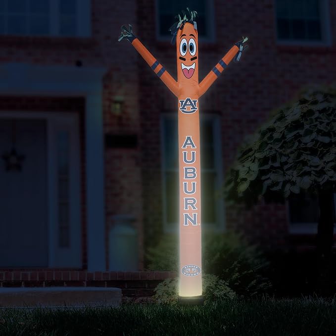 NCAA Auburn Tigers Football Wacky Waving Inflatable Tube Guy with LED Lights & Built-in Blower - 6" x 36" x 96" Inflatable Tube Man Crazy Sports Fan Outdoor Party Decoration