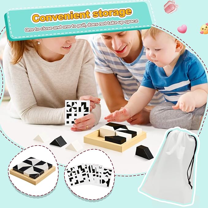 3D Hidden Block Puzzle with Tray - 120 Levels Brain Teaser Game for Kids, Logic Skill Training Toy Ages 3+