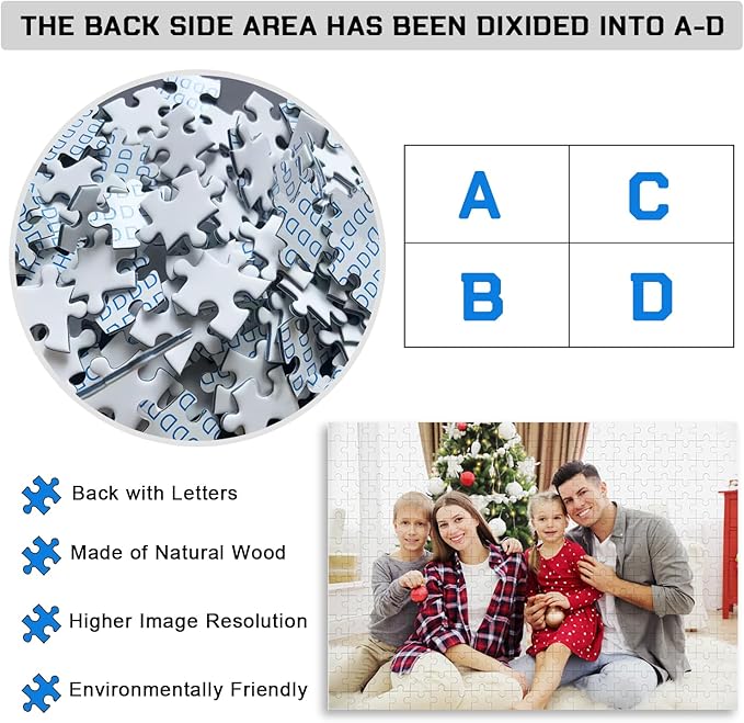 Custom Puzzle 120/200/300/500/1000/1500 Pieces, Personalized Puzzle from Your Own Photos, Customized Picture Jigsaw Puzzle Gift for Christmas Wedding Birthday Family
