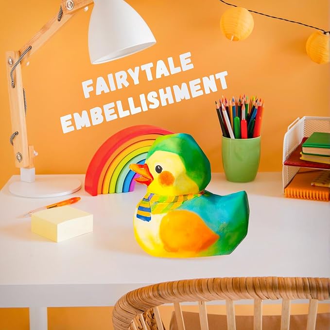 Loungelore Paint Your Own Duck Lamp Kit, Art Supplies Arts and Crafts for Kids Ages 8-12, DIY 3D Duckling Night-Light, Creativity Painting Kit Toy for Girl Boy Teen, Birthday Gift for Daughter Son