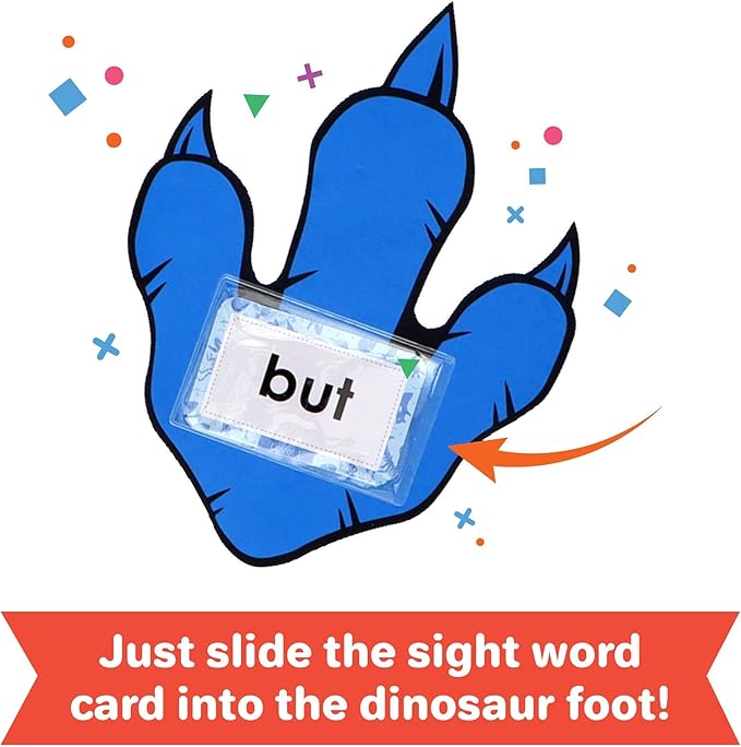 Barnacle Toys Dino Stomp, Dolch Sight Words Flash Cards Kindergarten Learning Games, Learning to Read for Kids Ages 5-7, 1st Grade Learning Materials, Reading Games for Kids Ages 4-8