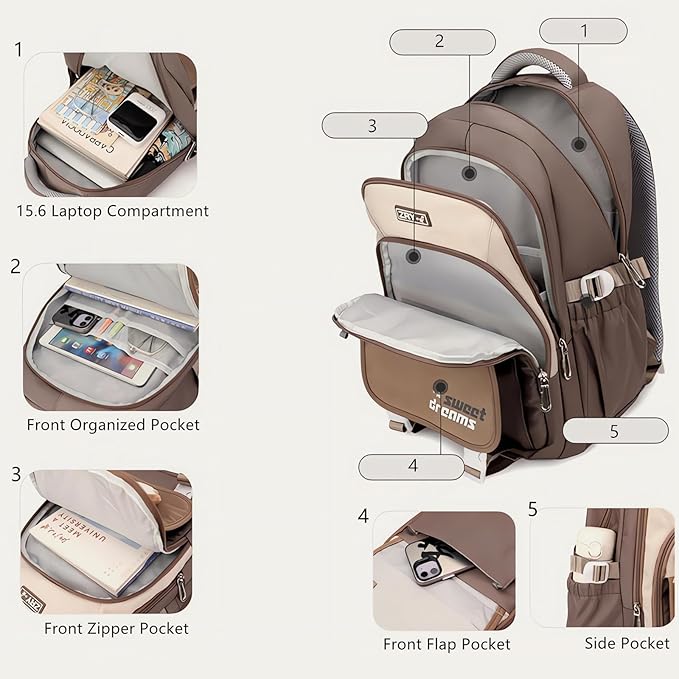 middle high school backpack for teen girls cute bookbag college student laptop backpack large capacity stylish travel daypack