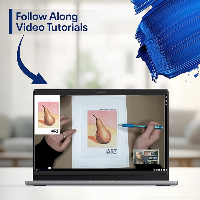 Painting4Real DIY Painting Kits for Adults and Kids with Video Tutorials: Learn How to Paint Golden Pear – Painting Set & Art Supplies Kit, Ideal for Modern Farmhouse Art – 9 Piece Acrylic Paint Set