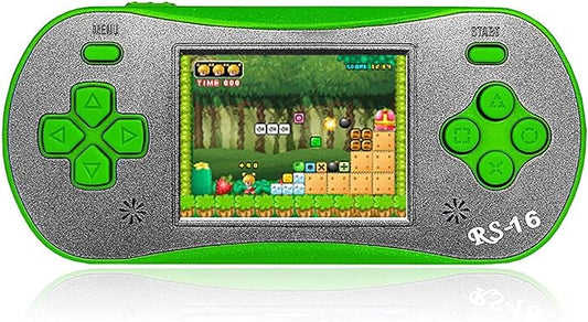 Handheld Game Player for Kids Adults- FAMILY POCKET RS16 Portable Classic Game Controller Built-in 260 Game 2.5 inch LCD Retro Arcade Video Game System Children's Birthday Gift (Green)