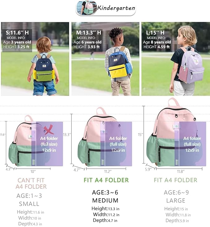 Kids Backpacks For Girls Boys, Backpack Kindergarten Elementary School, Bookbag Backpack For Kids, For School & Travel, Small Kids Child Toddler Backpack, 13" H, For Kids 3-5 Medium