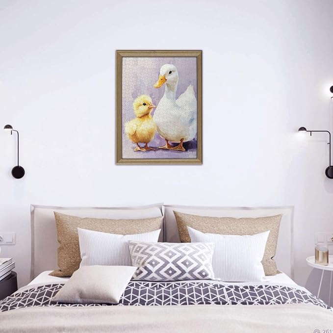 Adorable Chicks and Ducklings,500 Piece Wooden Jigsaw Puzzle for Adults,Heartwarming Farmyard Artwork,Brain Training Challenge,Stress Relief Activity,Eco-Friendly Woodens Pieces