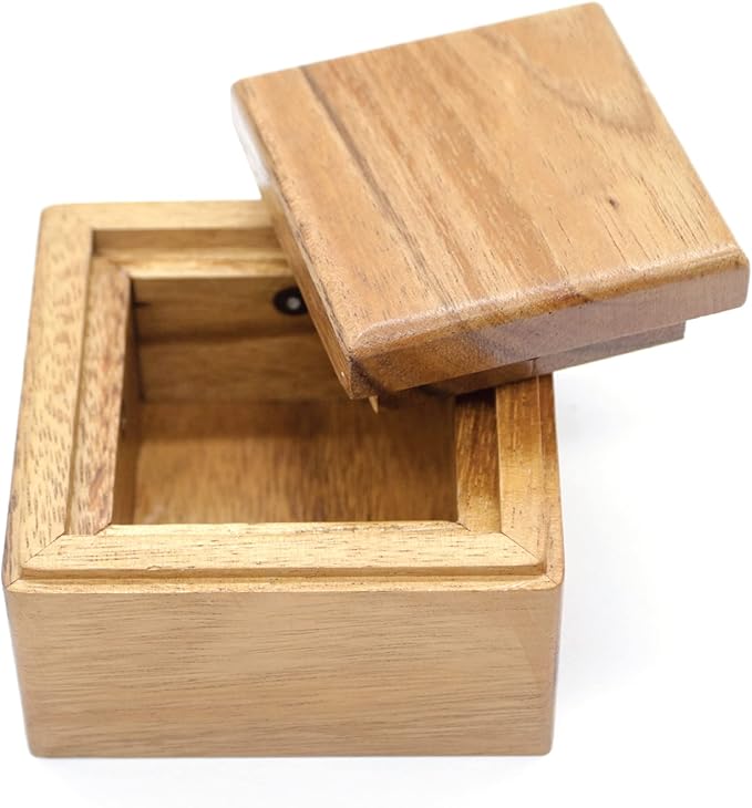 BSIRI Locked Box- Secret Box Brain Teaser Wooden Puzzle Boxes with Hidden Compartments. Ideal Mystery Jewelry, 3D Puzzle Lock, Gift Card, and Money Puzzle Box