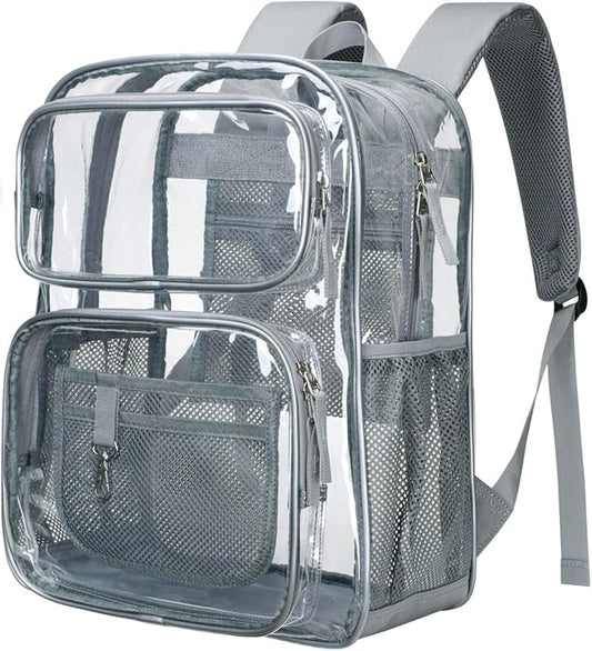 PACKISM Clear Backpack for School - 17 inch Large Heavy Duty Clear Bookbag, See Through PVC Backpacks (for age 12 above)
