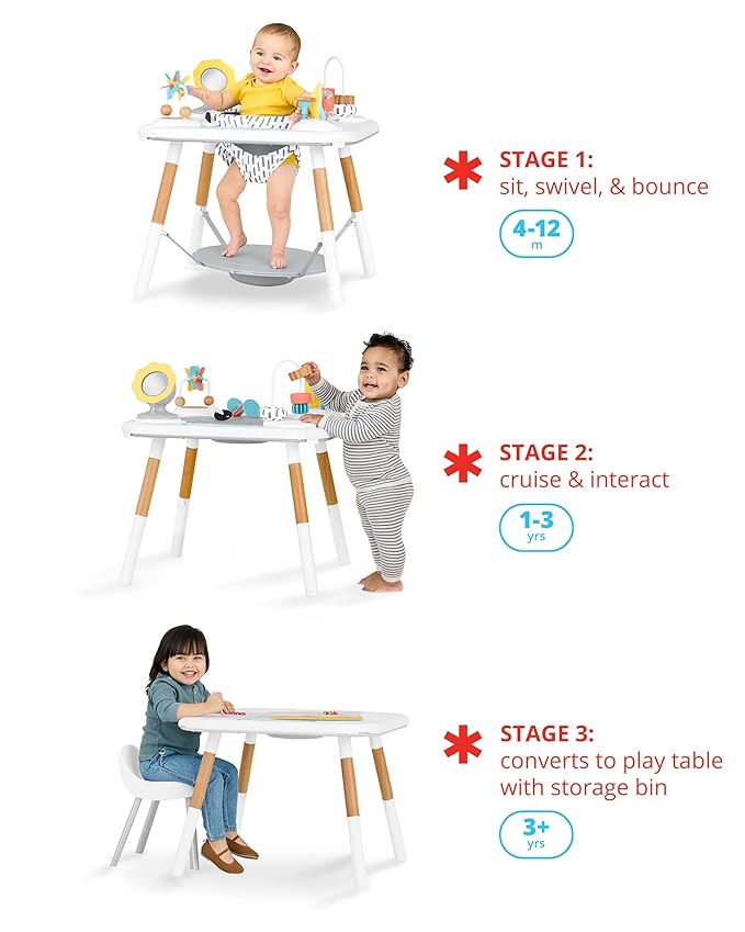 Skip Hop Discoverosity Montessori-Inspired 3-Stage Activity Center & Play Table for Baby Ages 4m+