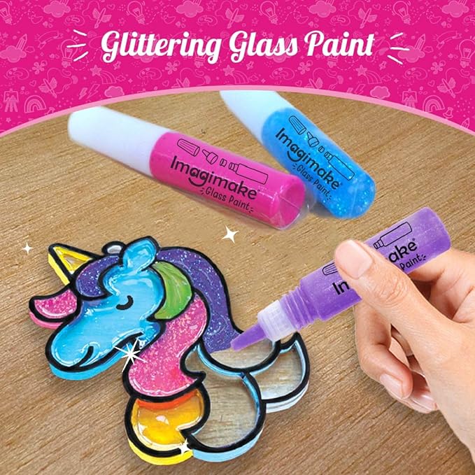 Imagimake Window Art Princess & Unicorn | Suncatcher Kit | Unicorn Toys for Girls Age 5-8 | Craft Kits for Ages 8-12 | Gifts for 5 Year Old Girls | Princess Toys