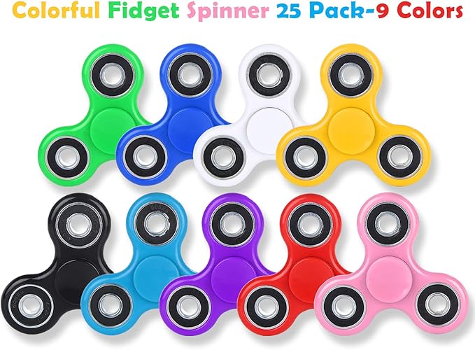 SCIONE Fidget Spinners, 25 Pack Birthday Party Gifts for Adults Kids, Treasure Box Toys for Classroom Prizes, Party Favors for Kids, Stress Anxiety ADHD Relief Fidgets Toy, Finger Hand Spinner