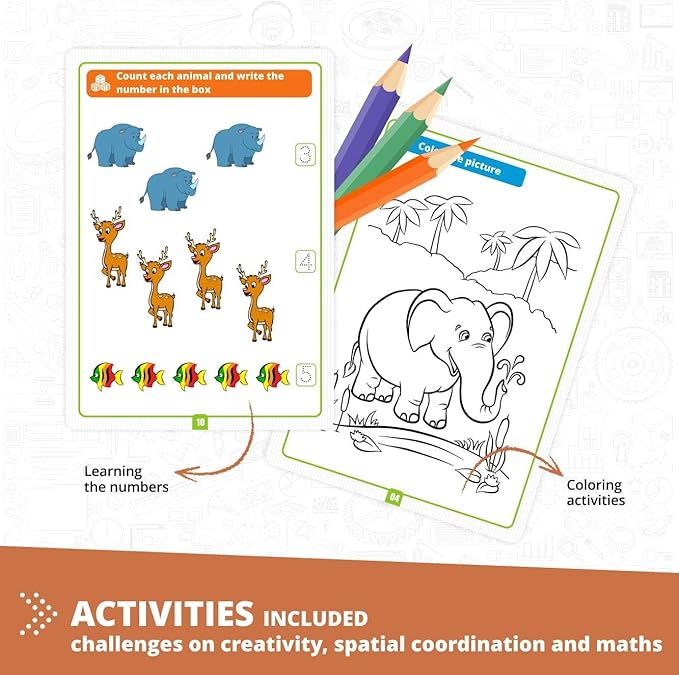 Engino STEAM Labs, Learning About Wild Animals, Construction Toys for Ages 3+, Building Blocks, STEM Kit for Girls & Boys, Preschool Educational Toys (5 Models)