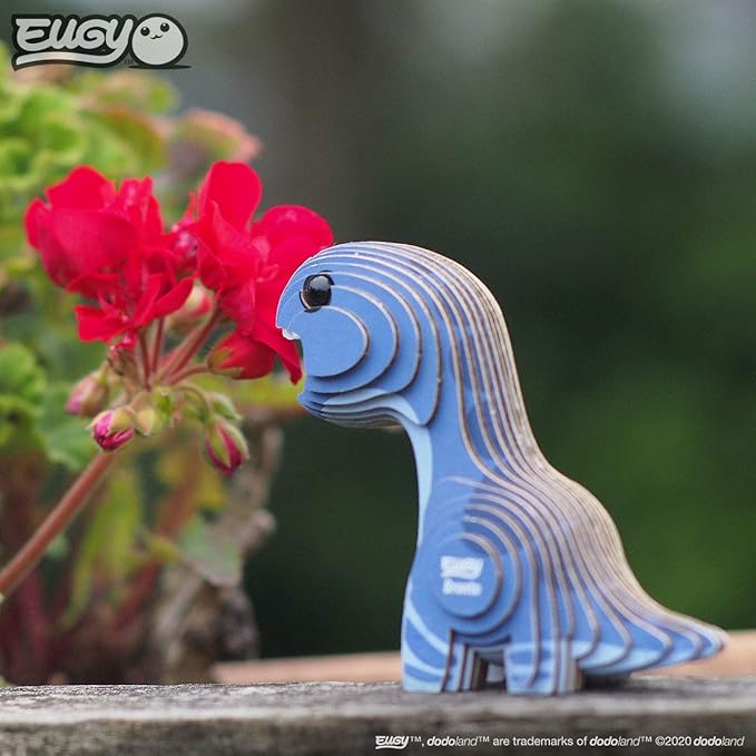 Eugy Brontosaurus Dinosaur 3D Puzzle, 28 Piece Eco-Friendly Educational Toy Puzzles for Boys, Girls & Kids Ages 6+