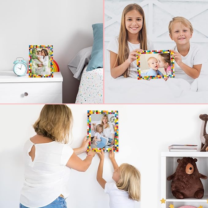 HAPMARS DIY Mosaic Photo Frame Craft Kits - Creative Arts & Crafts Mosaic Kits Summer Activities for Ages 6-12,Make Your Own Picture Frame Fun STEM Craft Birthday Easter Christmas Gifts for Boys Girls