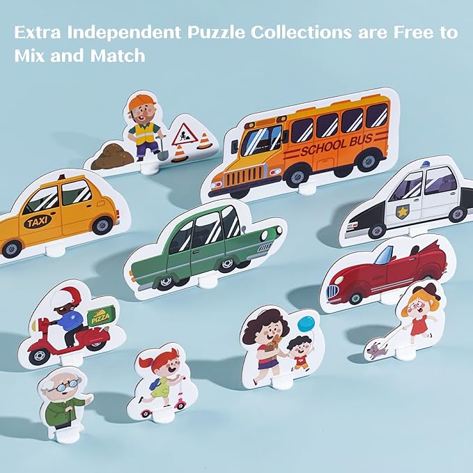 TOI Gaint Floor Puzzle for Kids Ages 3 and Up, 2x3 Feet Road Floor Puzzles for Toddlers 3-5, Extra Large Preschool Learning Jigsaw Puzzles for Boys and Girls