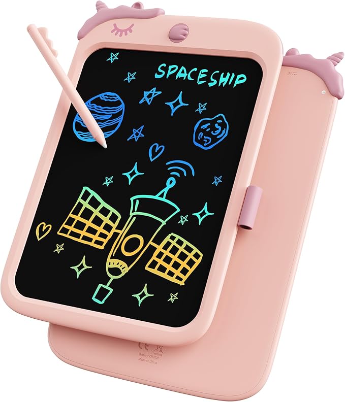 TEKFUN Toddler Boy Toys, LCD Writing Tablet for Kids, Doodle Board Dinosaur Toys, Travel Essentials Toys for 3 4 5 6 Year Old Boys Girls, Easter Birthday Christmas Gifts (10inch Pink)