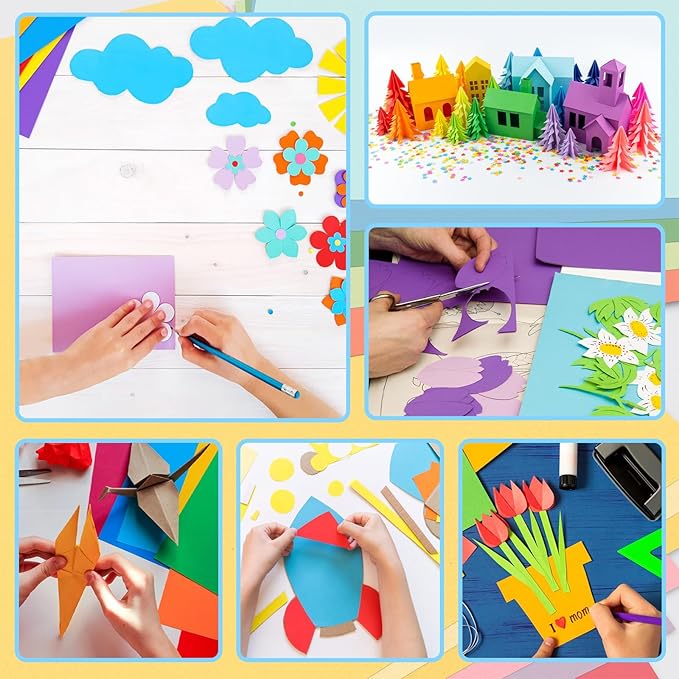 Colored Cardstock Paper 120 Sheets, Card Stock 24 Colors Assorted, Colored Construction Paper Thick 160 GSM 60 Llb for Printing Cutting DIY A4 1 Pack