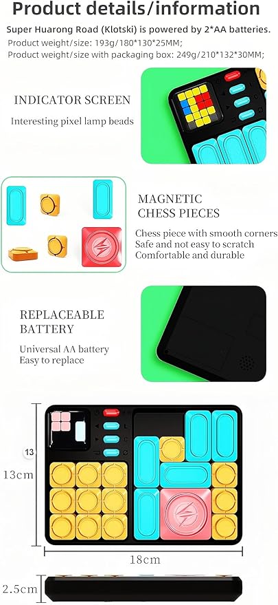 Super Sliding Puzzle Maze Building Block Game Console Kid's Game Logical Thinking Parent-Child Interactive Escape Game Electronic Toys Birthday for Children/Friends/Students