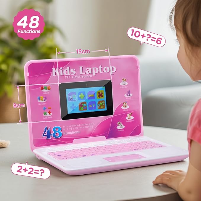 Kids Laptop, Educational Color Screen Laptop with 48 Learning Modes, Laptop for Kids Ages 5+