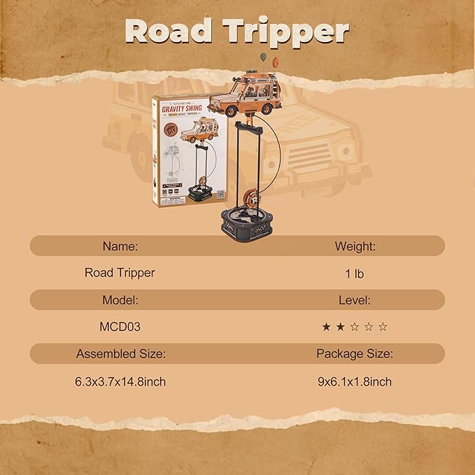 ROKR 3D Wooden Puzzles for Adults, 228 PCS DIY Craft Kit Balance Toy Road Tripper, Creative Christmas/Birthday Gifts for Teens & Adults