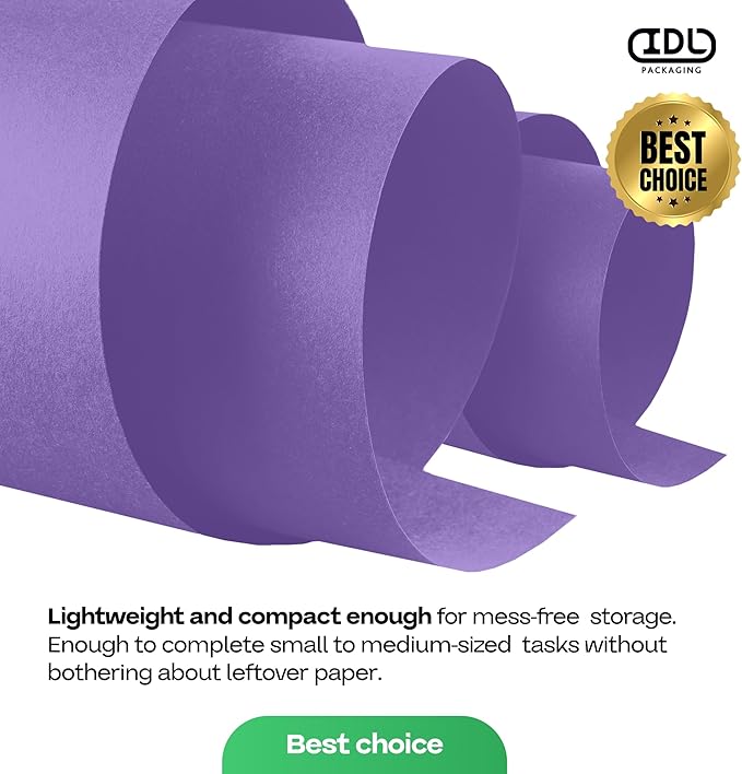 12" x 1200" (100 ft) Purple Kraft Paper Roll, Pack of 2 - USA-Made Quality Craft Paper for Gift Wrapping, Kids' Arts & Crafts, School Projects - 100% Recycled, 50 lb Natural Material by IDL Packaging