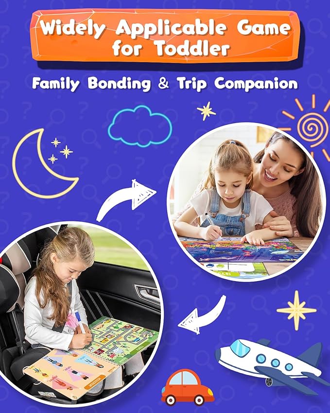 Search and Find Book, and Handwriting Practice & Tracing Books for Kids 3-8 - 50+ Travel Games for Car and Airplane, Preschool Learning Activities, Kindergarten Workbooks, Gift for Kids