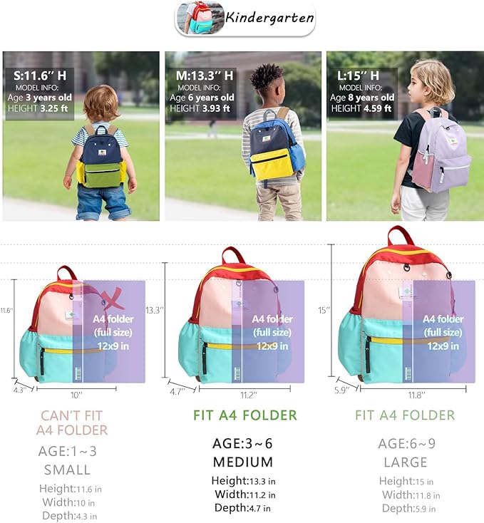 Kids Backpacks For Girls Boys, Backpack Kindergarten Elementary School, Bookbag Backpack For Kids, For School & Travel, Small Kids Child Toddler Backpack, 13" H, For Kids 3-5 Medium