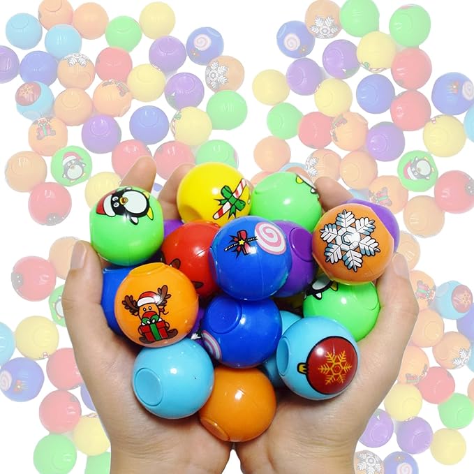 24 Pcs Christmas Mini Fidget Spinners Ball Toys for Kids Adults Christmas Stocking Stuffers, Pinata Fillers, Treasure Box Toys for Boys Girls Christmas Party Favors Gifts