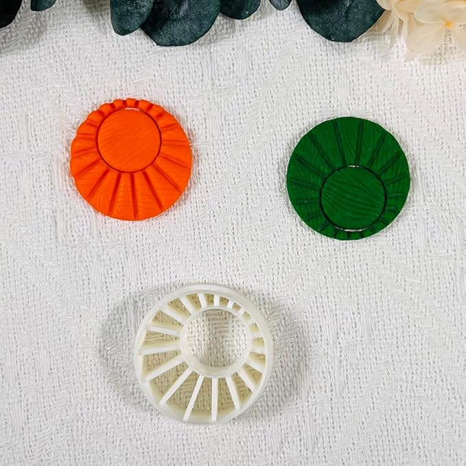 Xaekicr Sunburst Ring Polymer Clay Cutters – Textured Circle Clay Cutters and Tools for Polymer Clay Jewelry Making and DIY Earrings