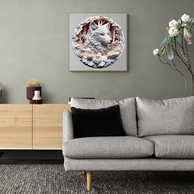 Wooden Puzzles Adults, 3D Wolf Wooden Puzzles 100 Pieces, Unique Animal Shaped Wood Challenging Jigsaw Puzzles Gifts for Adults, 8.5x8.5in