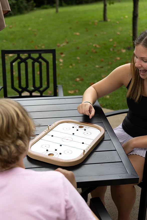 Penny Game, Competitive Table Hockey Play Set for 2 Players, Indoor & Outdoor Family Bonding Activities, Fun Entertainment for Family Gatherings, Social Events & More - Across the Board Game