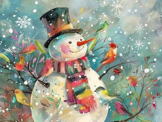 Puzzles for Adults 35 Pieces Colorful Bird with Snowman Puzzles for Children, Perfect for Challenging Nights - for Room Decor Home Decor Wall Decor - Gifts for Puzzles Lovers 6x4 inch