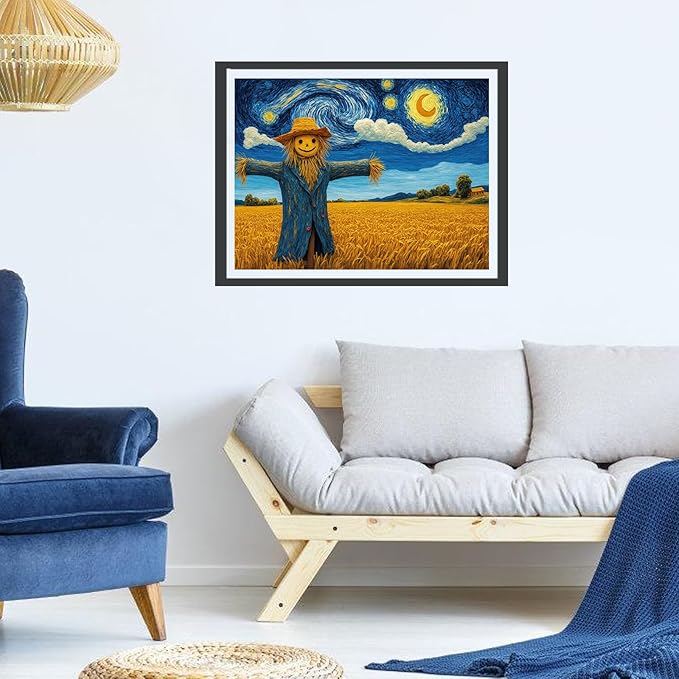 Wooden Puzzles for Adults, Scarecrow and Farmland Puzzles 200 Pieces, Unique Shaped Jigsaw Puzzles for Adults and Kids, Birthday Gifts Fun Family Game 8.9'' x 11.8''