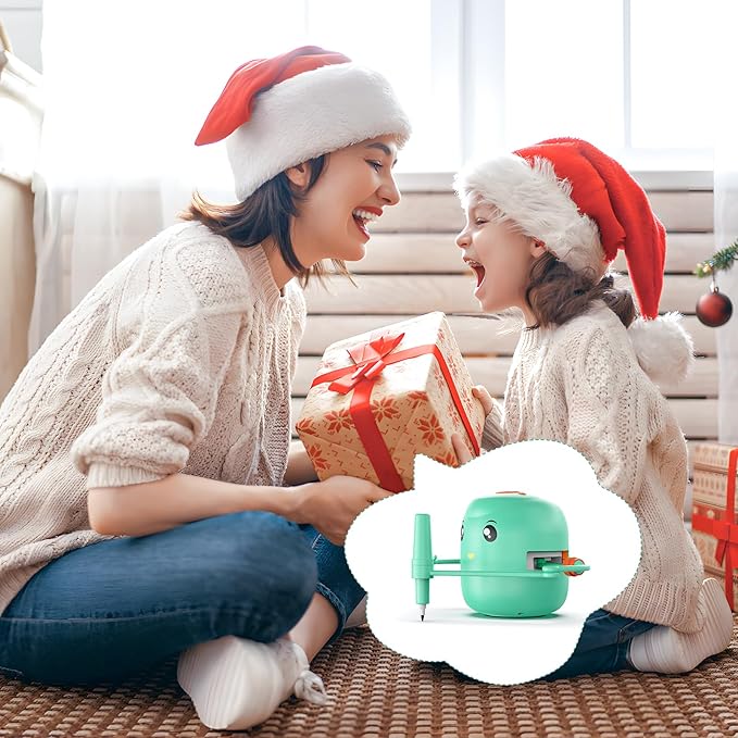 Interactive Educational Drawing Robot for Kids - Montessori Learning Toy with 100 Word Cards, Voice Interaction, Ages 5+ (Green)