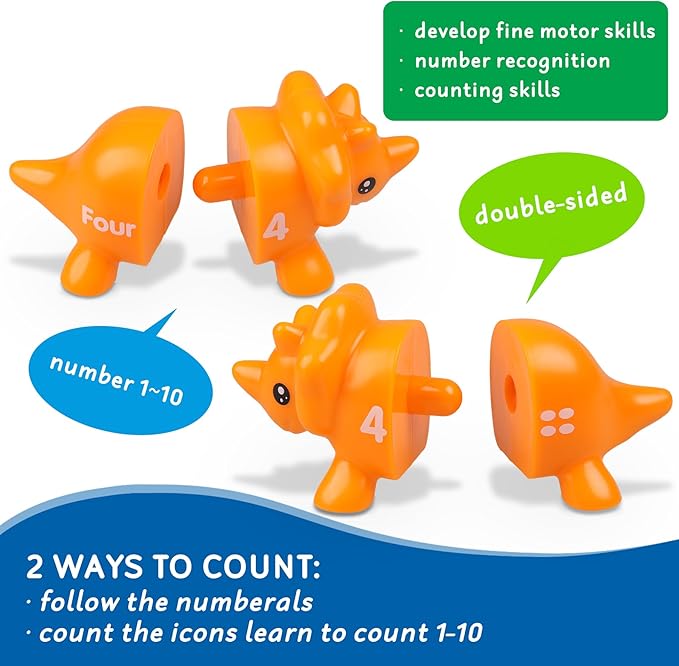 Toddler Dinosaur Montessori Toys for 1 2 3 4 Year Old Boy Girl Birthday Gift - Kids Preschool Learning Activities Educational Travel Outdoor Sensory Toys for Toddlers 1-3 - Baby Toys 12-18 Months