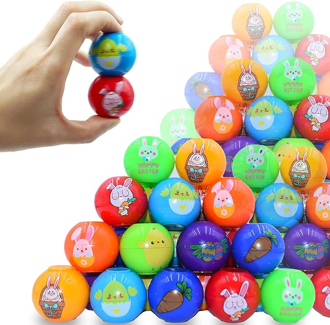 24 Pcs Mini Fidget Spinner Ball Toys for Kids Adults Easter Basket Stuffer, Easter Theme Spinning Tops for Easter Egg Fillers, Party Favors Gifts for Kids Boys Girls