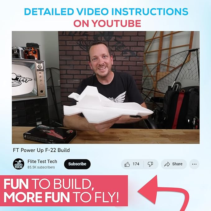 POWERUP The 4.0 F-22 Raptor® Foam Jet Kit. DIY Smartphone-Controlled Plane. Outdoor STEM Kit for Hobbyists, Pilots, & Tinkerers. DIY Project for Kids, Teens & Adults. Licensed by Lockheed Martin®