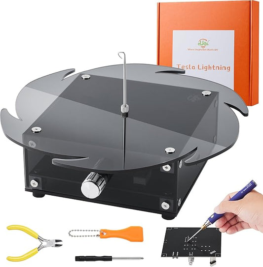 STEM DIY Toys Hand Soldering Electronic Tesla Lightning Kit|Science Craft Kit for Kids Ages 8-9-10-11-12-13-14-15+Years Old|Educational Gifts for Boys&Girls|Video Guide (Fire Wheel-Transparent Grey)