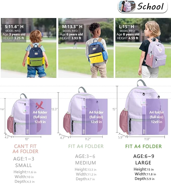 Kids Backpacks, Unisex, Purple, 15" H, 1L, Modern, Animal Theme, 6-9 Years, Elementary School, Travel, 1.9" W x 0.78" D